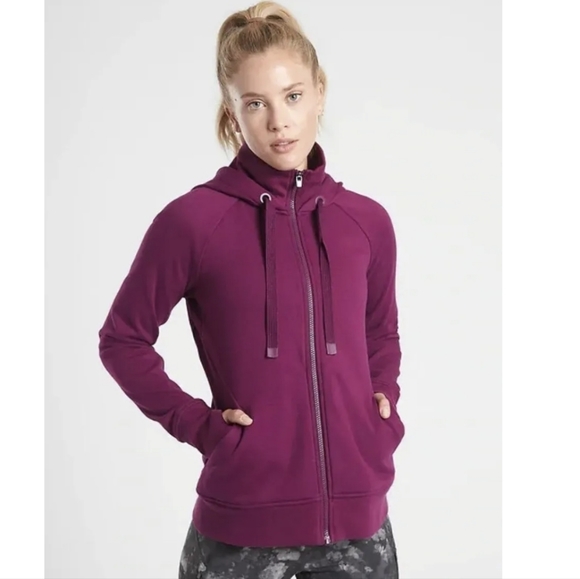Athleta Sweaters - Athleta TRIUMPH HOODIE maroon size small